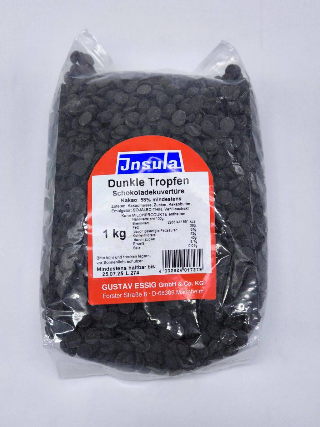 dunkle Tropfen Schokoladenkuvertüre